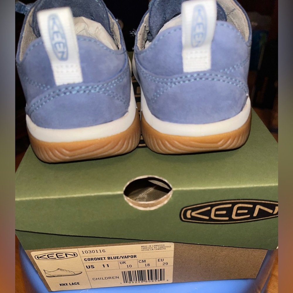BNIB KEEN Little Kids' KNX Leather Sneaker - Blue Size 11 - Picture 4 of 6
